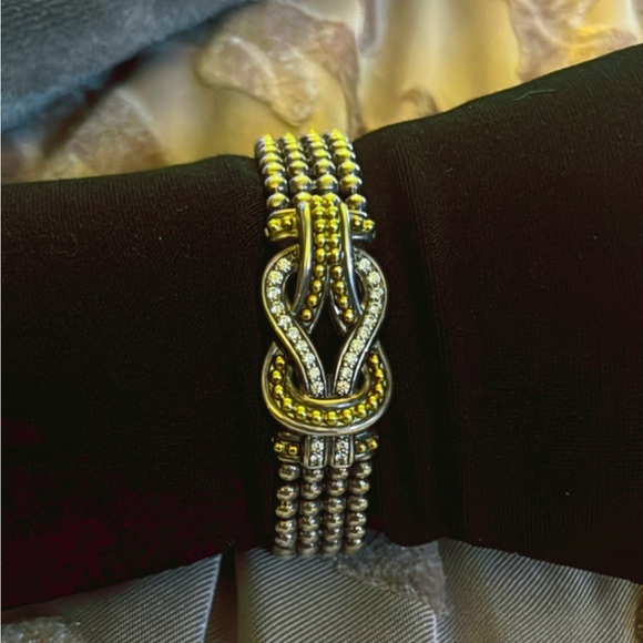 Sterling Silver and 18K Gold Newport Diamond Caviar Bracelet - Picture 4 of 5